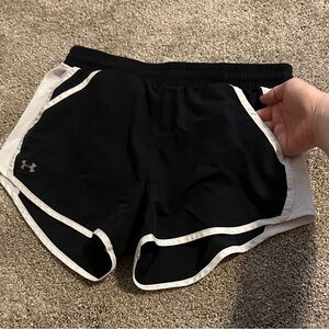 Under Armour Women's Athletic Shorts - Black and White with pockets!
